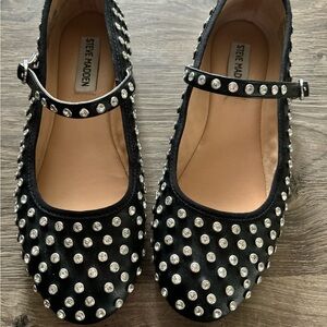 Vinetta Rhinestone Studded Mary Jane Ballet Flats